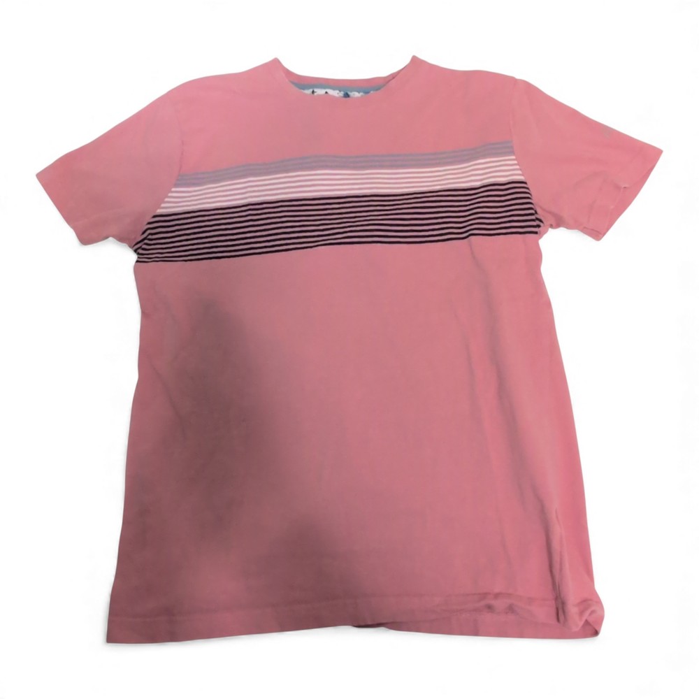 Denim & Flowers Pink Striped Men's Short Sleeve‎ Tee S